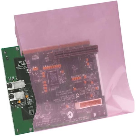 Officespace 4 x 16 in. 4 Mil Anti-Static Flat Poly Bags - Pink - 4 Mil OF3353709